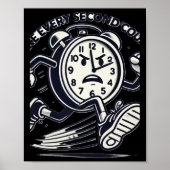 Poster Horloge en marche Faites compter chaque seconde Au (Devant)