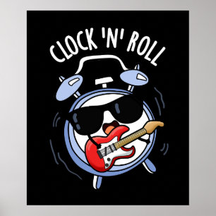 Poster Horloge Et Rouleau Funny Rock Puns Dark BG
