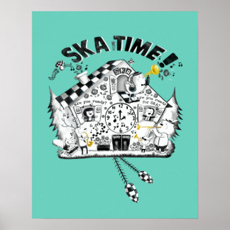 Poster Horloge heure Ska