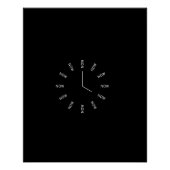 Poster Horloge NOW Noir et Blanc de pleine conscience (Devant)