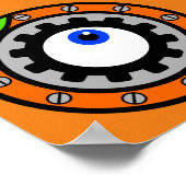 Poster Horloge orange (Coin)