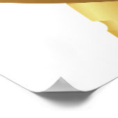 Poster Horloge rétro d'alarme or avec réglage bleu (Coin)