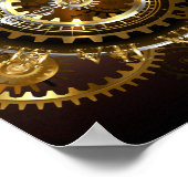 Poster Horloge Steampunk avec des engrenages anciens (Coin)