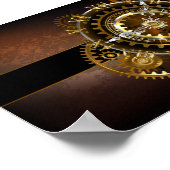 Poster Horloge Steampunk avec des engrenages anciens (Coin)