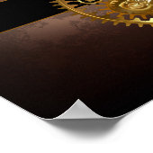 Poster Horloge Steampunk avec des engrenages anciens (Coin)