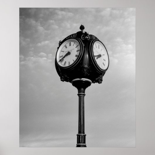 Poster Horloge sur la route 66 (Devant)