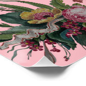 Poster Horloge Vintage avec Fleurs (Coin)
