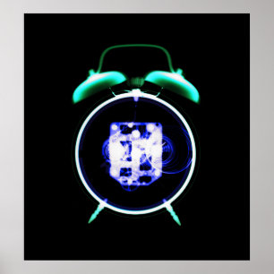 Poster Horloge X Vieux Mode Original Négatif