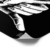 Poster "HORNS DOWN" drôle (Coin)