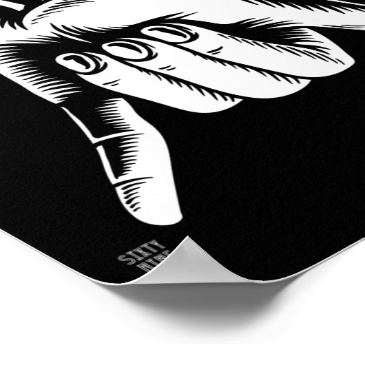 Poster "HORNS DOWN" drôle (Coin)