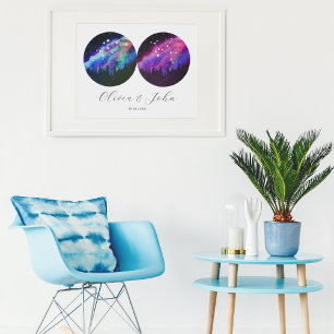 Poster Horoscope personnalisé du couple Verseau Sagittair