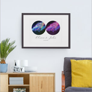 Poster Horoscope personnalisé pour le couple Verseau Lion