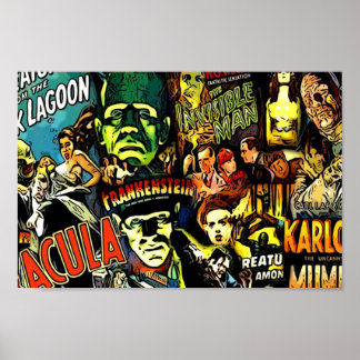 Poster Horreur culte universel monstres films visage masq