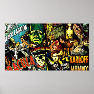 Poster Horreur culte universel monstres films visage masq