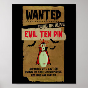 Poster Horreur Recherché Mort S Ou Alive Mal Dix Pin 10 F