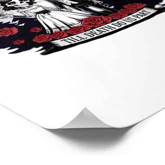 Poster Horreur Valentines Jour Skeleton Couple Jusqu'à la (Coin)