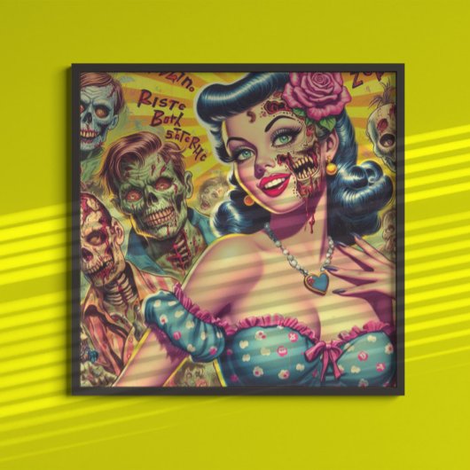 Poster Horreur Zombie Pin up