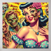 Poster Horreur Zombie Pin up (Devant)
