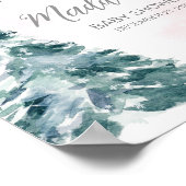 Poster Hors de Pink Winter Baby shower Bienvenue (Coin)