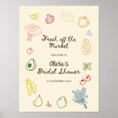 Poster Hors Du Marché Fête des mariées Dessinée À La Main (Devant)