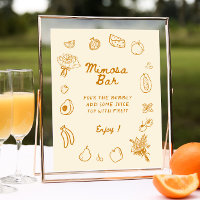 Hors Du Marché Orange Main Dessinée Bar Mimosa