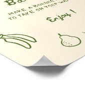 Poster Hors Du Marché Vert Main Flower Bar Dessiné (Coin)