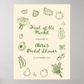 Poster Hors Fête des mariées verte du marché Bienvenue (Devant)