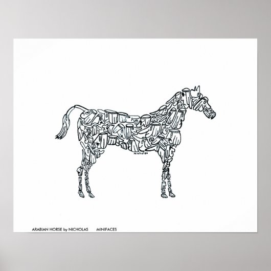 Poster HORSE ARABIENNE par NICHOLAS MINIFACES (Devant)