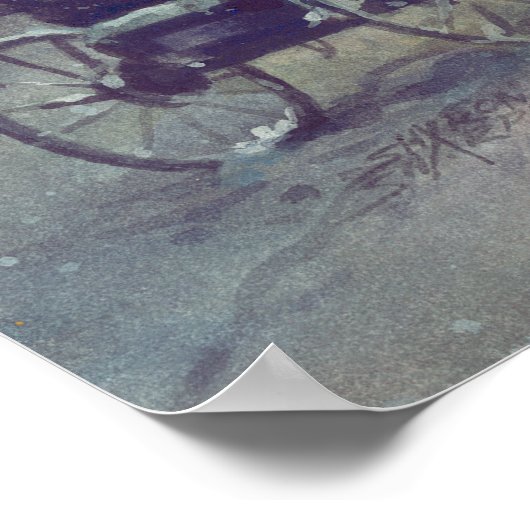 Poster HORSE D'HIVER & BUGGY par SHARON SHARPE (Coin)