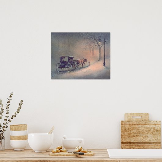 Poster HORSE D'HIVER & BUGGY par SHARON SHARPE (Cuisine)