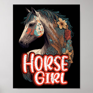 Poster Horse Girl Equestria Portrait Western Horseback R