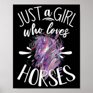 Poster Horse Graphique Femmes Filles Cheval Équitation Ch