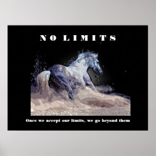 Poster Horse Motivationnel Inspirationnel Sans Limite Cit