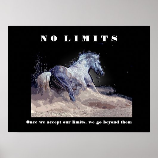 Poster Horse Motivationnel Inspirationnel Sans Limite Cit (Devant)