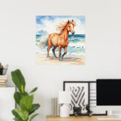 Poster Horse on Beach (Bureau à domicile)