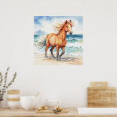 Poster Horse on Beach (Cuisine)