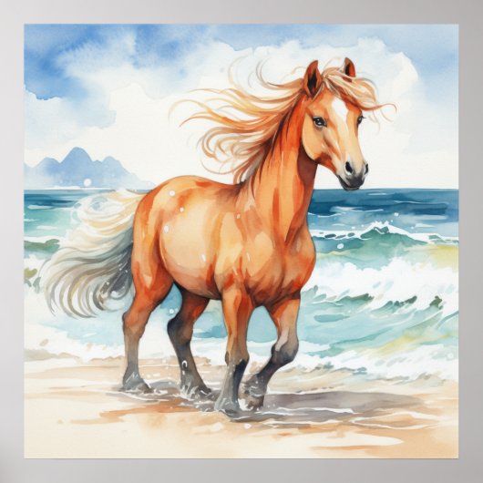 Poster Horse on Beach (Devant)