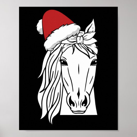 Poster Horse Santa Hat (Devant)
