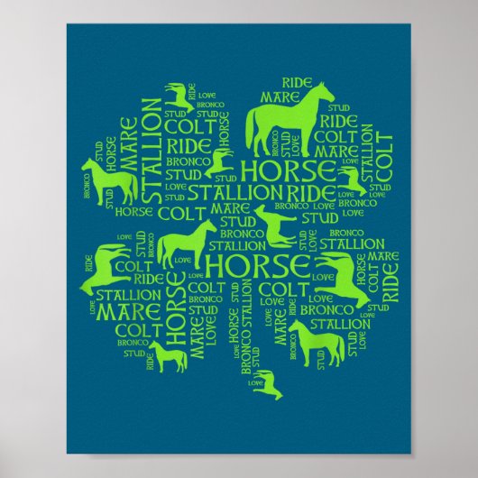 Poster Horse St. Patrick's Day Iri-shirt - Clover Tee  (Devant)