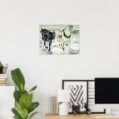 Poster Horse Team in Snow (Bureau à domicile)