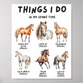 Poster Horse Things I Do In My Leisure Time  (Devant)