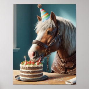 Poster Horse Wall Art, Horse Birthday Party, Drôle Cheval