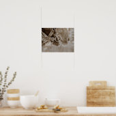 Poster Horse Western Vintage Sepia Rustic (Cuisine)