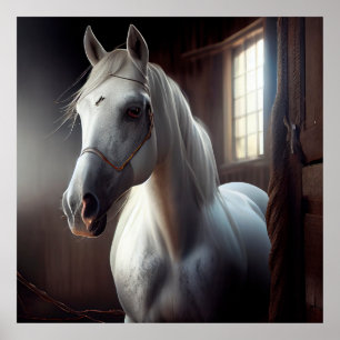 Poster horse white