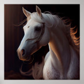 Poster horse white (Voorkant)