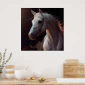 Poster horse white (Keuken)