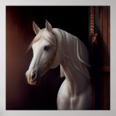 Poster horse white (Voorkant)
