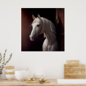 Poster horse white (Keuken)