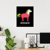 Poster Horseradish Funny Horse Pun Dark BG (Bureau à domicile)
