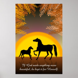 Poster Horses at Sunset